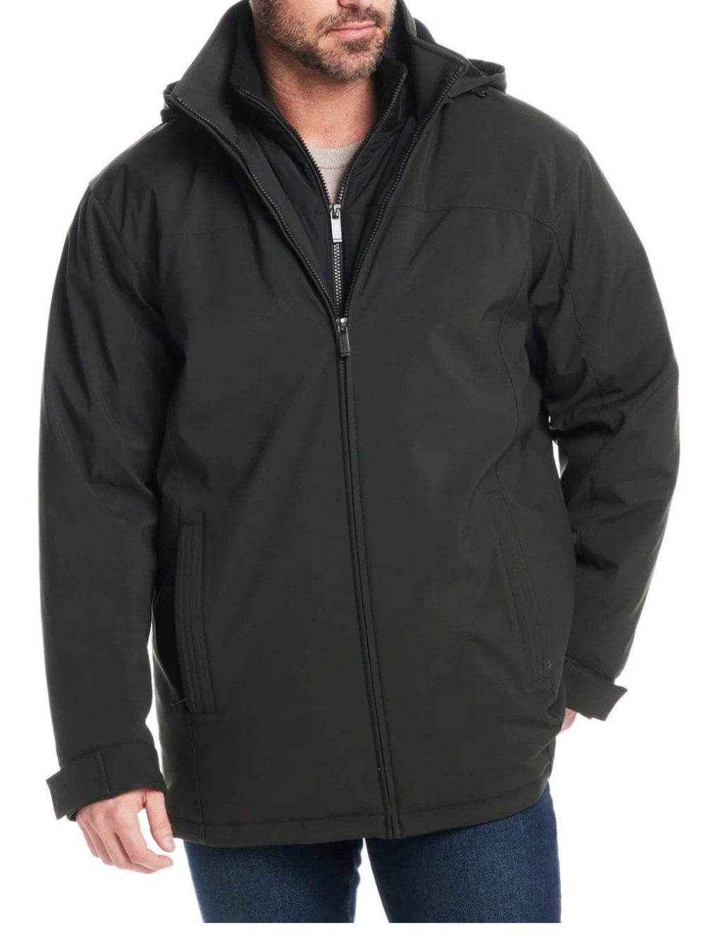 Weatherproof men’s ultra tech jacket fleece bib removable hood